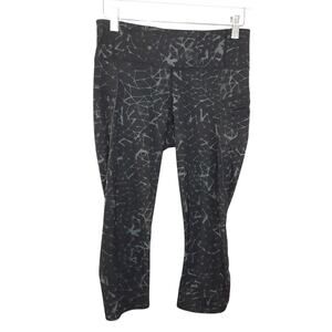 Lululemon Wunder Under Crop Leggings Geometric Gray Womens 4 Low Rise Capri